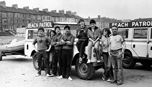 Seafront Gallery: Beach patrol at Redcar seafront. 26th May 1980