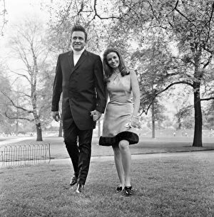 Walking Collection: Newlyweds Johnny Cash and June Carter in London, Friday 3rd May 1968