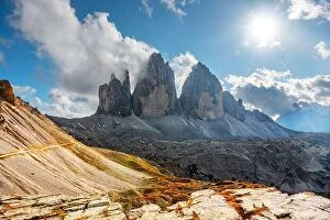 South Tyrol Collection: Incredible view of the Three Peaks of Lavaredo on autumn time. National Park Tre Cime di Lavaredo