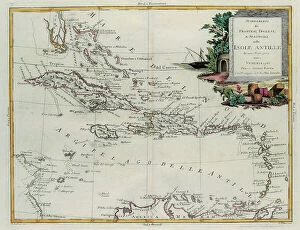 Graphics Collection: Establishments of the French, English and Spanish on the Antilles Islands, engraving by G